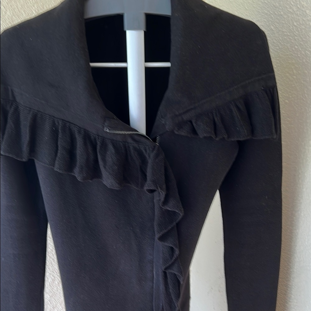 Cache Black Ruffled Cardigan - Picture 4 of 4